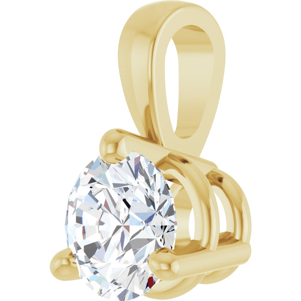 14K Yellow Gold 1/4 CT Lab-Grown Diamond Pendant 