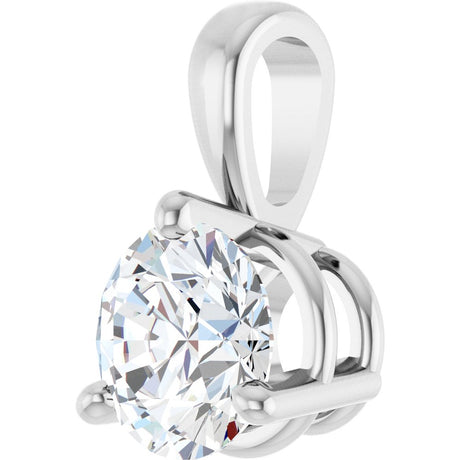 14K White Gold 1/2 CT Lab-Grown Diamond Pendant 