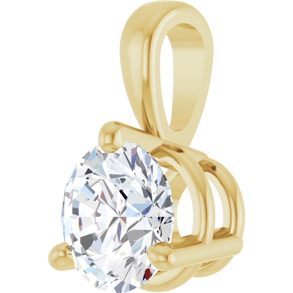 14K Yellow Gold 3/4 CT Lab-Grown Diamond Pendant 