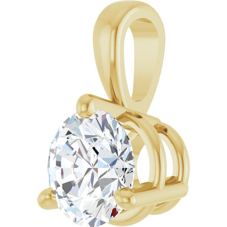 14K Yellow Gold 3/4 CT Lab-Grown Diamond Pendant 