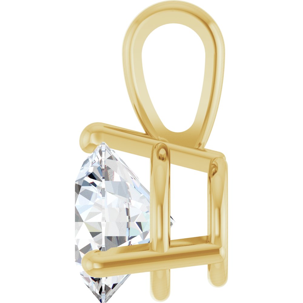 14K Yellow Gold 3/4 CT Lab-Grown Diamond Pendant 
