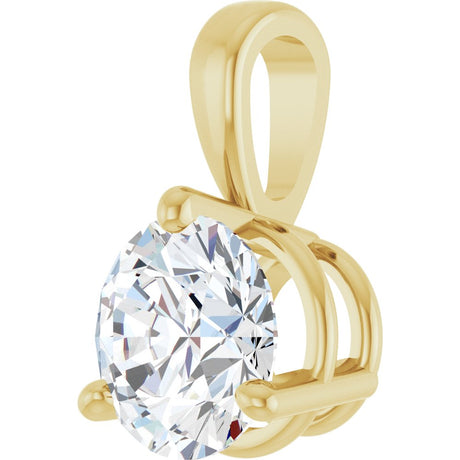 14K Yellow Gold 3/4 CT Lab-Grown Diamond Pendant 