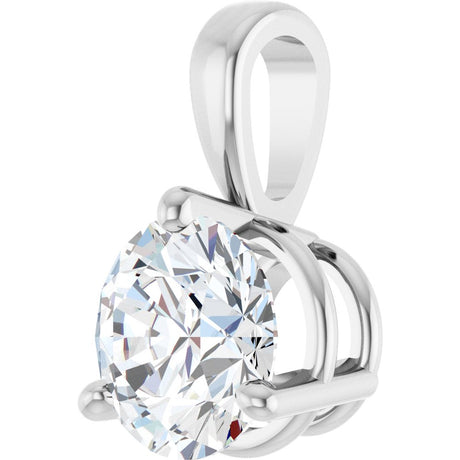 14K White Gold 3/4 CT Lab-Grown Diamond Pendant 