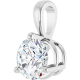 14K White Gold 3/4 CT Lab-Grown Diamond Pendant 