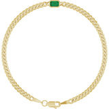 14K Yellow Gold Lab-Grown Emerald Link 7" Bracelet