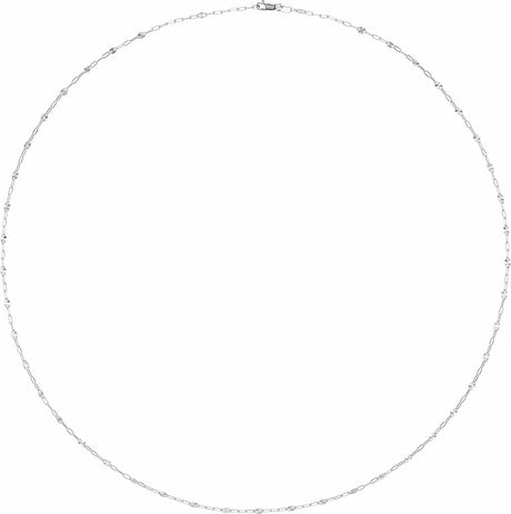 Sterling Silver 2.5 mm Light Paperclip-Style Starburst Mirror 24" Chain