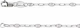 Sterling Silver 2.5 mm Light Paperclip-Style Starburst Mirror 24" Chain