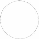 Sterling Silver 2.5 mm Light Paperclip-Style Starburst Mirror 20" Chain