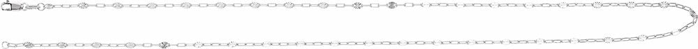 Sterling Silver 2.5 mm Light Paperclip-Style Starburst Mirror 20" Chain