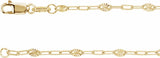 14K Yellow Gold-Filled 2.5 mm Light Paperclip-Style Starburst Mirror 20" Chain