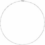 Sterling Silver 2.5 mm Light Paperclip-Style Starburst Mirror 16" Chain