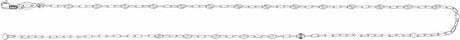 Sterling Silver 2.5 mm Light Paperclip-Style Starburst Mirror 16" Chain