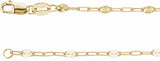 14K Yellow Gold-Filled 2.5 mm Light Paperclip-Style Starburst Mirror 16" Chain