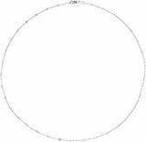 Sterling Silver 2.5 mm Light Paperclip-Style Starburst Mirror 18" Chain