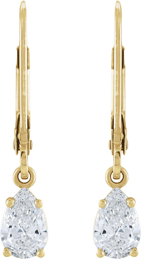 14K Yellow Gold 1 CTW Lab-Grown Diamond Dangle Earrings