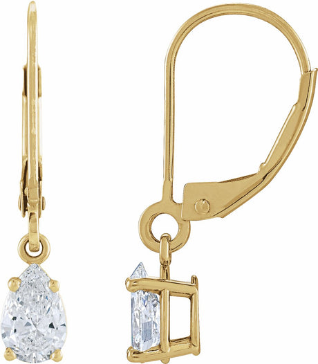14K Yellow Gold 1 CTW Lab-Grown Diamond Dangle Earrings
