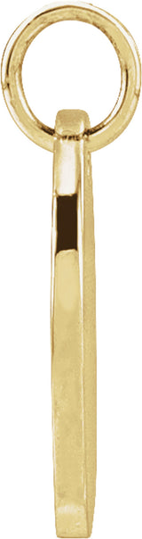 14K Yellow Gold Faith Over Fear Disc Pendant