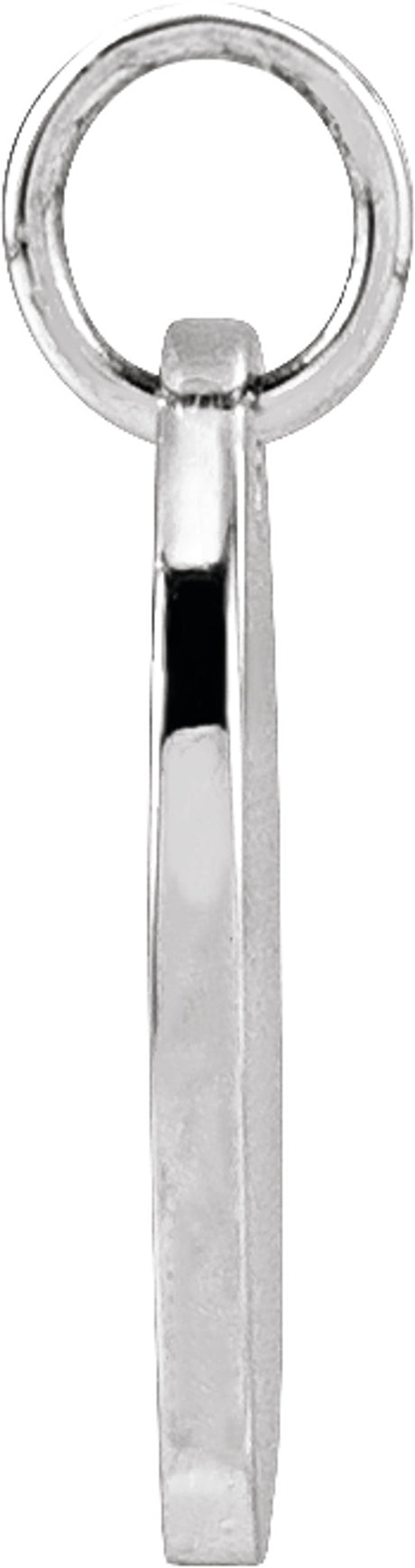 14K White Gold Faith Over Fear Disc Pendant
