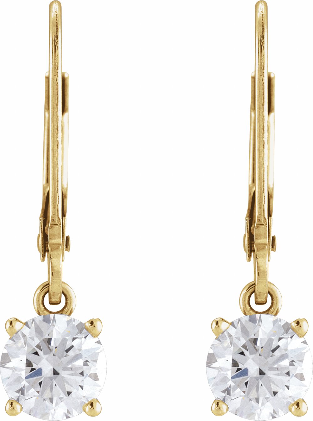 14K Yellow Gold 1/2 CTW Natural White Diamond Earrings