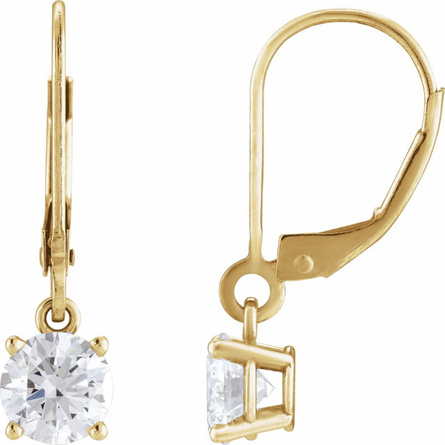 14K Yellow Gold 1 CTW Lab-Grown White Diamond Earrings