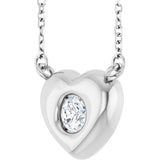 Sterling Silver 1/3 CTW Lab-Grown Diamond Heart 18" Necklace 