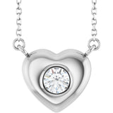 Sterling Silver 1/3 CTW Lab-Grown Diamond Heart 18" Necklace 