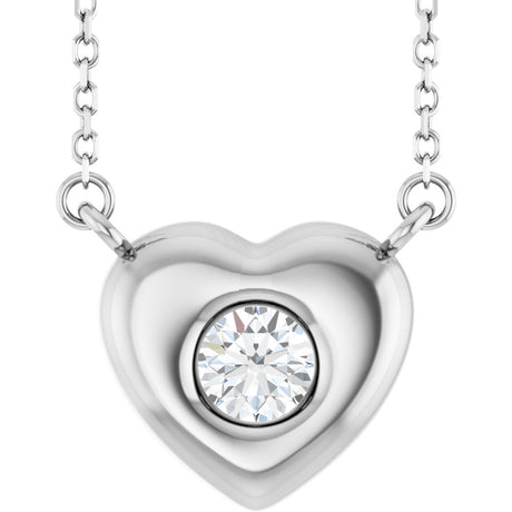 Sterling Silver 1/3 CTW Lab-Grown Diamond Heart 18" Necklace 