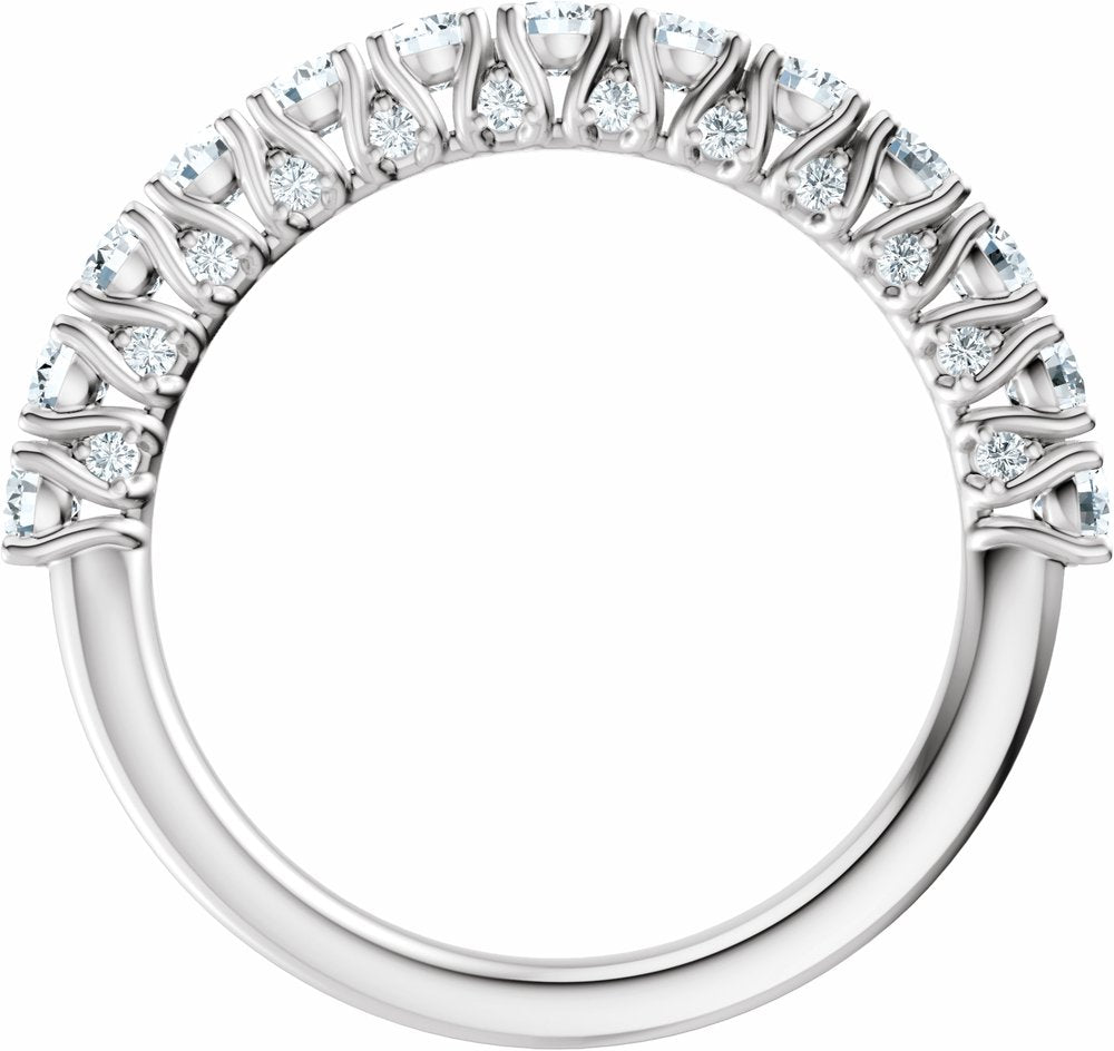 14K White Gold 1 CTW Lab-Grown Diamond Anniversary Band