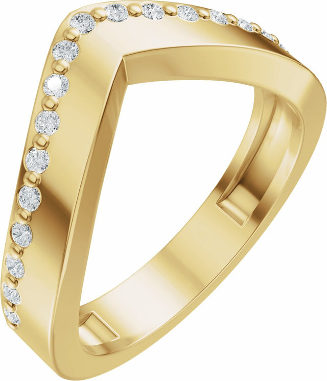 14K Yellow Gold 1/5 CTW Natural Diamond Contour Band