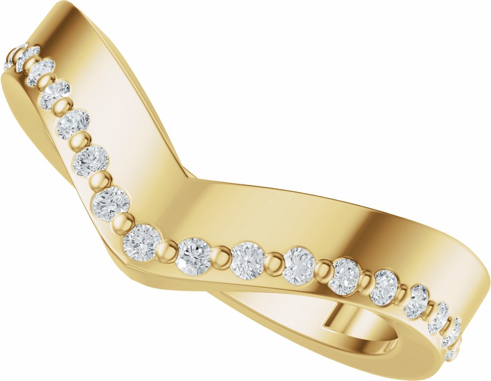 14K Yellow Gold 1/5 CTW Natural Diamond Contour Band