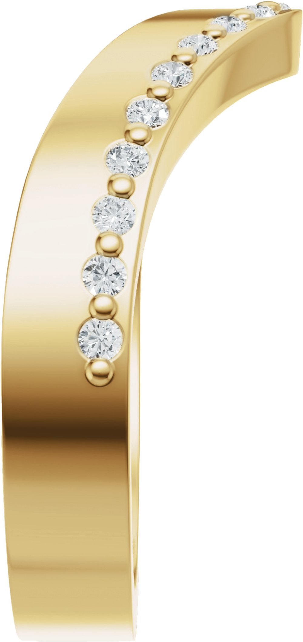 14K Yellow Gold 1/5 CTW Natural Diamond Contour Band