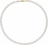 14K Yellow Gold-Filled Cultured White Freshwater Pearl 20" Necklace