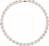 14K Yellow Gold Baroque Cultured White Freshwater Pearl 18" Necklace
