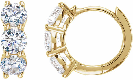 14K Yellow Gold 2 CTW Lab-Grown Diamond 12 mm Hoop Earrings