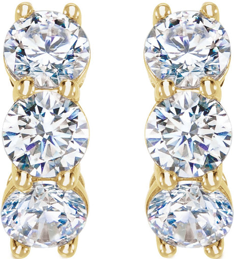 14K Yellow Gold 2 CTW Lab-Grown Diamond 12 mm Hoop Earrings