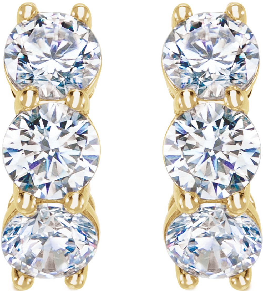 14K Yellow Gold 2 CTW Lab-Grown Diamond 12 mm Hoop Earrings