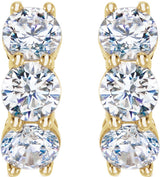 14K Yellow Gold 2 CTW Lab-Grown Diamond 12 mm Hoop Earrings