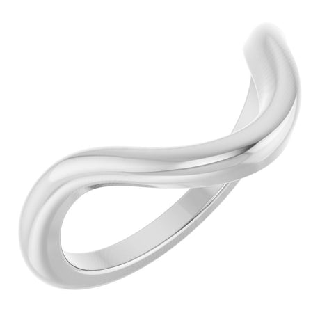 14K White Gold Contour Band