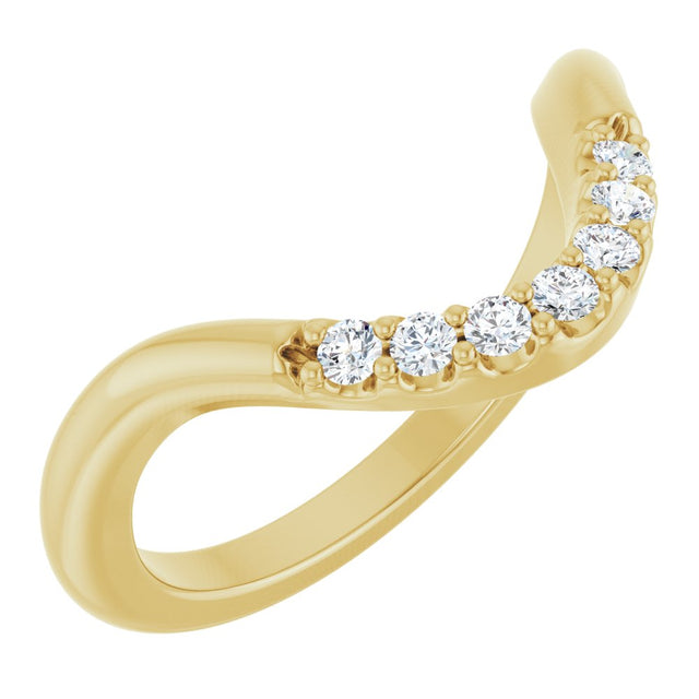 14K Yellow Gold 1/6 CTW Lab-Grown Diamond Contour Band