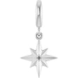 Sterling Silver .005 CT Round Lab-Grown Diamond Charm/Pendant