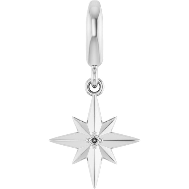 Sterling Silver .005 CT Round Lab-Grown Diamond Charm/Pendant
