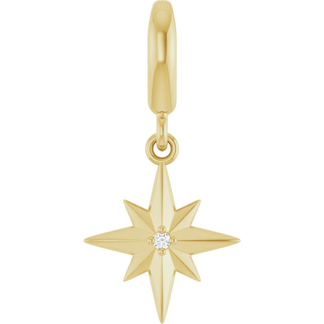 14K Yellow Gold .005 CT Round Lab-Grown Diamond Charm/Pendant