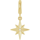 18K Yellow Gold-Plated Sterling Silver .005 CT Lab-Grown Diamond Charm/Pendant
