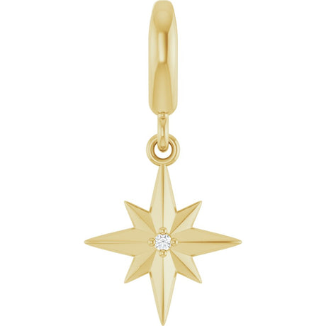 18K Yellow Gold-Plated Sterling Silver .005 CT Lab-Grown Diamond Charm/Pendant