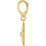 18K Yellow Gold-Plated Sterling Silver .005 CT Lab-Grown Diamond Charm/Pendant