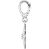 Sterling Silver .005 CT Round Lab-Grown Diamond Charm/Pendant