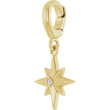 18K Yellow Gold-Plated Sterling Silver .005 CT Lab-Grown Diamond Charm/Pendant