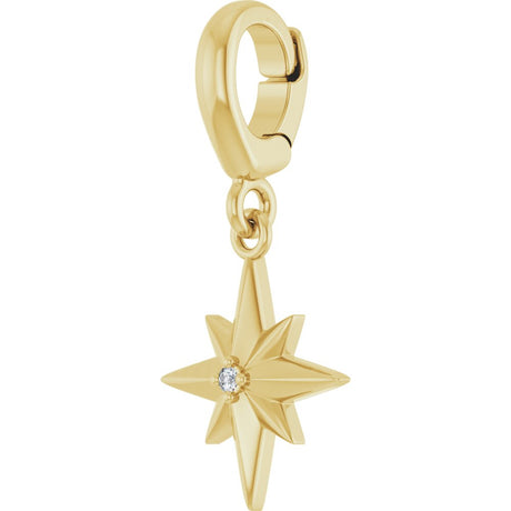 18K Yellow Gold-Plated Sterling Silver .005 CT Lab-Grown Diamond Charm/Pendant