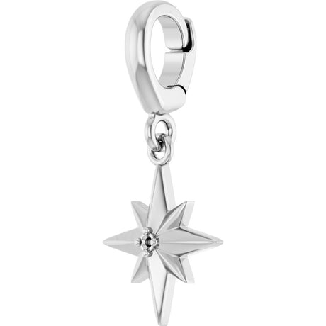 Sterling Silver .005 CT Round Lab-Grown Diamond Charm/Pendant