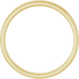 14K Yellow Gold 3 mm Milgrain Beveled-Edge Comfort-Fit Half Round Band Size 5